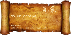 Maler Zenina névjegykártya